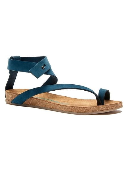 Comfortfusse Skórzane sandały w kolorze granatowym rozmiar: 36. Niebieskie sandały damskie Comfortfusse, bez wzorów, z nubiku, bez obcasa. Za 219.95 zł.