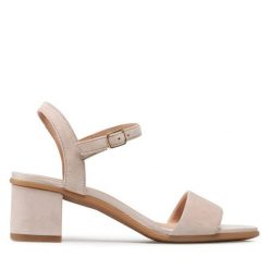 Sandały Geox. Czerwone sandały damskie Geox, bez wzorów, bez obcasa, na słupku. Za 339.99 zł.