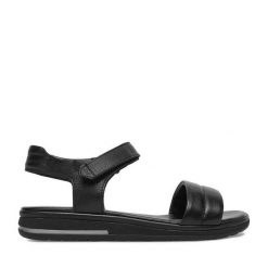 Sandały Lasocki. Czarne sandały damskie Lasocki, bez wzorów, bez obcasa, na płaskiej podeszwie. Za 159.99 zł.