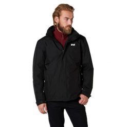 Kurtka przeciwdeszczowa męska Helly Hansen DUBLINER INSULATED. Czarne kurtki męskie Helly Hansen, m, bez wzorów, z syntetyku, klasyczne, z kapturem. Za 993.00 zł.