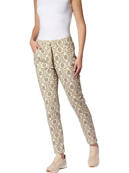 Heine Spodnie w kolorze kremowym rozmiar: 40. Brązowe spodnie materiałowe damskie Heine, bez wzorów, z materiału. Za 69.75 zł.