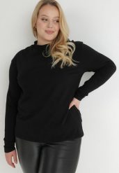 Czarna Bluzka z Półgolfem Zdobionym Haftem Tameris. Czarne bluzki damskie Born2be, plus size, z aplikacjami, z bawełny, bez kołnierzyka, plus size, bez ramiączek. Za 34.99 zł.