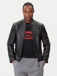 HUGO Kurtka skórzana Lokis-3 50540984 Czarny Slim Fit. Czarne kurtki męskie Hugo, m, bez wzorów, ze skóry, bez kaptura. Za 1,699.00 zł.