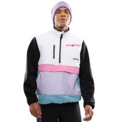 Męska bluza polarowa ze stójką Siroko Vinicunca White. Białe bluzy bez kaptura męskie SIROKO, l, z polaru. Za 255.00 zł.