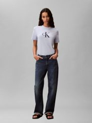 Calvin Klein Jeans Koszulka Kobiety Bawełna niebieski, L. Niebieskie t-shirty damskie Calvin Klein Jeans, l, bez wzorów, z bawełny, bez kołnierzyka. Za 119.95 zł.