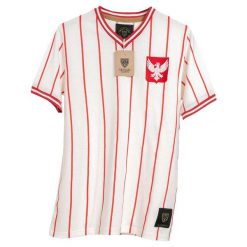 Bawełniana koszulka Football Town Polska Orły. Białe bluzki damskie FOOTBALL TOWN, xl, bez wzorów, z bawełny, sportowe, bez kołnierzyka, bez ramiączek. W wyprzedaży za 189.00 zł.