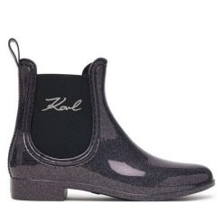 Kalosze KARL LAGERFELD. Fioletowe kalosze damskie Karl Lagerfeld, bez wzorów. Za 439.99 zł.