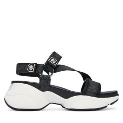 Sandały MICHAEL Michael Kors. Czarne sandały damskie MICHAEL Michael Kors, bez wzorów, bez obcasa, na płaskiej podeszwie. Za 739.99 zł.