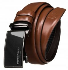 Pasek męski Peterson PTN A003 BROWN brązowy. Brązowe paski męskie Peterson, bez wzorów, z jeansu. Za 79.99 zł.