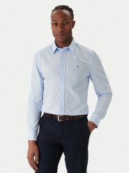 Tommy Hilfiger Koszula MW0MW40460 Błękitny Slim Fit. Niebieskie koszule męskie Tommy Hilfiger, m, bez wzorów, z bawełny, bez kołnierzyka, bez ramiączek. Za 219.99 zł.
