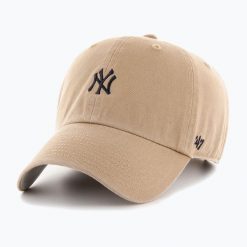 Czapka z daszkiem 47 Brand MLB New York Yankees Base Runner CLEAN UP. Brązowe czapki męskie 47 Brand, bez wzorów. Za 89.99 zł.