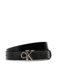 Calvin Klein Pasek Round Ck 2Color Buckle Smooth 25 LV04F7132G Czarny. Czarne paski damskie CALVIN KLEIN, bez wzorów, ze skóry. Za 249.99 zł.