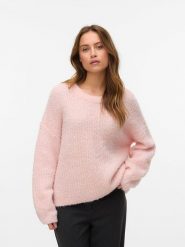 Vero Moda Sweter w kolorze jasnoróżowym rozmiar: L. Różowe swetry klasyczne damskie Vero Moda, l, z wełny, bez kołnierzyka. Za 126.45 zł.
