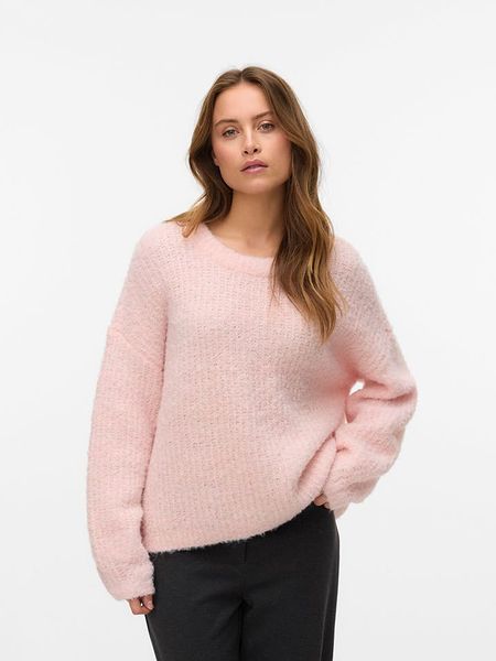 Vero Moda Sweter w kolorze jasnoróżowym rozmiar: L. Różowe swetry klasyczne damskie Vero Moda, l, z wełny, bez kołnierzyka. Za 126.45 zł.