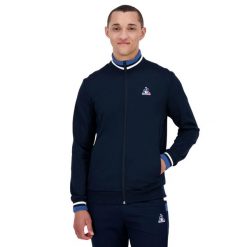 Kurtka z dresu Le Coq Sportif Heritage SP N°1. Niebieskie kurtki treningowe męskie Le Coq Sportif, uniwersalny, bez wzorów, z dresówki, do biegania. Za 363.10 zł.