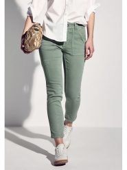 Street One Spodnie - Skinny fit - w kolorze khaki rozmiar: W28/L28. Brązowe spodnie materiałowe damskie Street One, bez wzorów, z materiału, street. Za 241.95 zł.