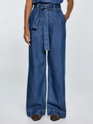 Jeansy damskie wide z paskiem granatowe Julii 398. Niebieskie jeansy damskie Big Star, z podwyższonym stanem. Za 299.99 zł.