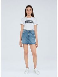 Pepe Jeans Spódnica dżinsowa "Rachel" w kolorze niebieskim rozmiar: S. Niebieskie spódniczki damskie Pepe Jeans, s, z aplikacjami, z jeansu, klasyczne, z podwyższonym stanem, mini. Za 109.78 zł.