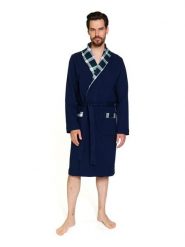 Doctor Nap Szlafrok w kolorze granatowym rozmiar: M. Niebieskie szlafroki męskie Doctor Nap, m, bez wzorów, z bawełny. Za 169.99 zł.