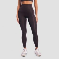 Legginsy damskie fitness z wysoką talią brązowe Aura Tee. Brązowe legginsy damskie GYMBEAM, xs, bez wzorów, z elastanu. Za 127.90 zł.