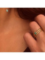 OR Carats Złoty pierścionek z diamentem i kamieniem szlachetnym rozmiar: 50. Zielone pierścionki damskie OR Carats, z diamentem, złote. Za 500.99 zł.