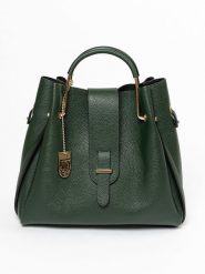 Lucca Baldi Skórzana torebka "Vinci" w kolorze ciemnozielonym - 33 x 28 x 13 cm rozmiar: onesize. Zielone torebki klasyczne damskie Lucca Baldi, bez wzorów, z materiału, bez dodatków. Za 388.16 zł.