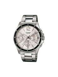 Casio Zegarek MTP-1374PD-7AVEF Srebrny. Szare, analogowe zegarki męskie Casio, srebrne. Za 359.99 zł.