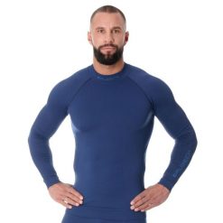 Bluza męska termoaktywna Brubeck EXTREME THERMO. Niebieskie bluzy bez kaptura męskie Brubeck, m, z elastanu. Za 185.99 zł.