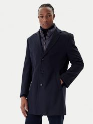 Bugatti Płaszcz wełniany 821628-84221 M Granatowy Regular Fit. Niebieskie płaszcze męskie Bugatti, na zimę, m, bez wzorów, z syntetyku. Za 1,359.00 zł.