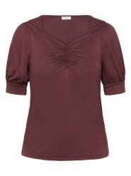 KAFFE curve Koszulka w kolorze bordowym rozmiar: M. Czerwone bluzki damskie KAFFE curve, m, bez wzorów, bez kołnierzyka. Za 56.99 zł.