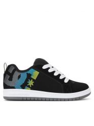 DC Sneakersy COURT GRAFFIK DC01664061 Czarny. Czarne buty sportowe chłopięce DC, z nubiku, bez zapięcia. Za 199.99 zł.