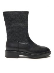 Calvin Klein Botki Flat Ankle Boot Mono Mix HW0HW02195 Czarny. Czarne botki damskie CALVIN KLEIN, ze skóry, bez obcasa, na płaskiej podeszwie, bez zapięcia. Za 409.99 zł.