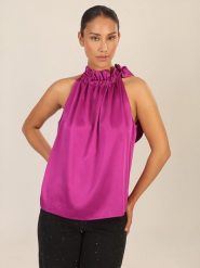 APART Bluzka w kolorze fioletowym rozmiar: 38. Różowe bluzki damskie Apart, bez wzorów, bez kołnierzyka, bez ramiączek. Za 165.71 zł.