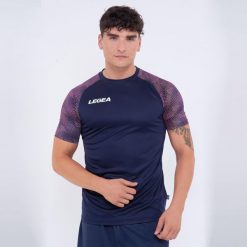 Męska Koszulka Treningowa Oddychająca 100% Poliester Niebieski-Neon-Pestka. Niebieskie t-shirty sportowe męskie Legea, l, z materiału, bez ramiączek, do biegania. Za 148.00 zł.