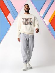 Bluza z nadrukiem - kremowy. Białe bluzy bez kaptura męskie Sinsay, l. W wyprzedaży za 22.99 zł.