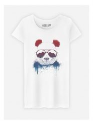 WOOOP Koszulka "Stay Cool" w kolorze białym rozmiar: L. Białe bluzki damskie Wooop, l, bez wzorów, z bawełny, bez kołnierzyka, bez ramiączek. Za 56.95 zł.