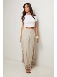 Le Monde du Lin Lniana spódnica w kolorze beżowym rozmiar: 40/42. Brązowe spódniczki damskie Le Monde du Lin, bez wzorów, z koronki, maxi. Za 165.99 zł.