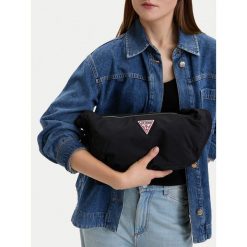 Torebka Guess Jeans. Czarne torebki klasyczne damskie Guess Jeans, z aplikacjami, z jeansu, bez dodatków. Za 169.99 zł.