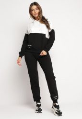 Czarny 2-częściowy Komplet Dresowy z Bluzą i Spodniami Serinna. Czarne bluzy z kapturem damskie Born2be, m, z dresówki. Za 179.99 zł.