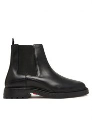 Tommy Hilfiger Sztyblety Corporate Casual Lth Chelsea FM0FM05966 Czarny. Czarne sztyblety męskie Tommy Hilfiger, ze skóry, bez zapięcia. Za 649.99 zł.