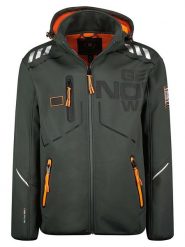 Geographical Norway Kurtka softshellowa "Robin" w kolorze ciemnoszarym rozmiar: M. Czarne kurtki outdoor męskie Geographical Norway, m, z aplikacjami, bez kaptura. Za 180.06 zł.