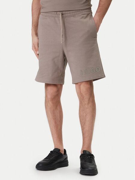 HUGO Szorty sportowe Dinkoe 50535260 Beżowy Relaxed Fit. Brązowe szorty męskie Hugo, bez wzorów, z bawełny, sportowe. Za 266.99 zł.