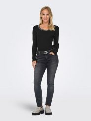 ONLY Sweter w kolorze czarnym rozmiar: XL. Czarne swetry klasyczne damskie Only, xl, bez kołnierzyka. Za 83.42 zł.