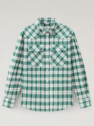Woolrich Koszula w kolorze zielono-białym rozmiar: M. Zielone koszule męskie Woolrich, m, bez wzorów, z bawełny, bez kołnierzyka, bez ramiączek. Za 276.71 zł.