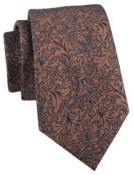 Krawat Męski - Czekoladowy Brąz z Kwiatowym Wzorem - Alties. Brązowe krawaty i muchy męskie Alties, bez wzorów, z tkaniny, eleganckie. Za 55.00 zł.