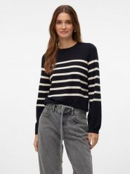 Vero Moda Sweter w kolorze beżowo-czarnym rozmiar: M. Czarne swetry klasyczne damskie Vero Moda, m, bez kołnierzyka. Za 82.99 zł.