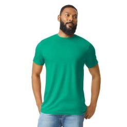 Koszulka CVC Dla Dorosłych Unisex. Zielone bluzki damskie Gildan, bez wzorów, sportowe, bez kołnierzyka, bez ramiączek. Za 42.99 zł.