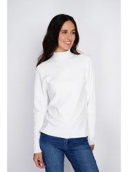 ASSUILI Kaszmirowy sweter w kolorze białym rozmiar: 38. Białe golfy damskie Assuili, bez wzorów, z kaszmiru, bez ramiączek. Za 134.85 zł.