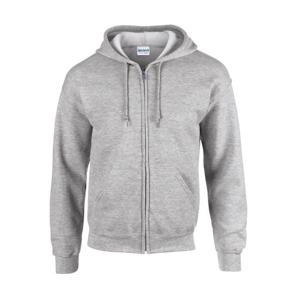 Bluza zapinana na zamek błyskawiczny Gildan Heavy Blend ®. Szare bluzy z kapturem męskie Gildan, l, z bawełny. Za 133.55 zł.