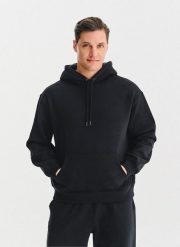 PAKO LORENTE - Czarna bluza dresowa z kapturem. Czarne bluzy z kapturem męskie Pako Lorente, l, z bawełny. Za 99.99 zł.